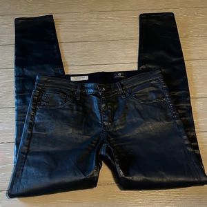 NWOT Adriano Goldchmied black leather Super Skinny Ankle Pants
